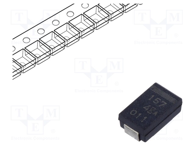 Capacitor: tantalum-polymer; 150uF; 4VDC; Case: D; 2917; ESR: 25mΩ