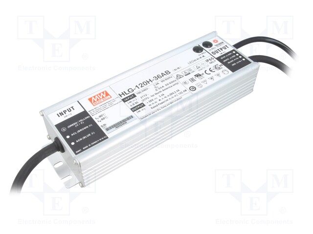 Power supply: switched-mode; LED; 122.4W; 36VDC; 33÷40VDC; IP65
