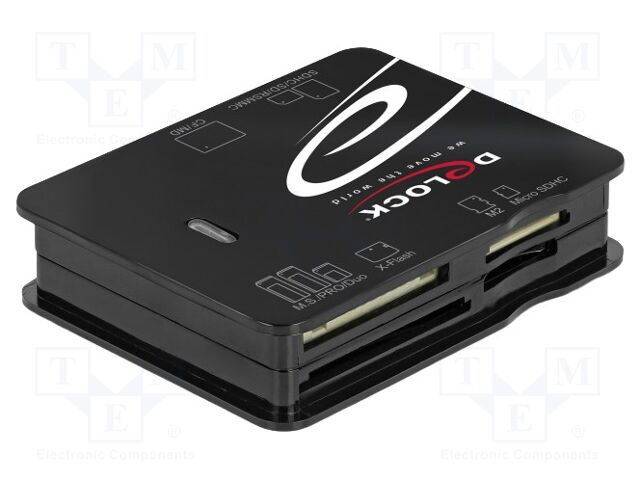 Card reader: memory; USB 2.0; hot swapping,PnP; black; 480Mbps