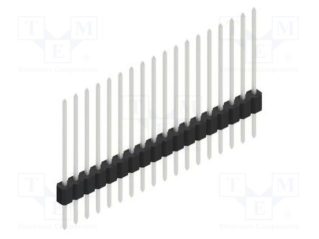 Connector: pin strips; pin header; male; PIN: 18; 1.27mm; THT; 1x18