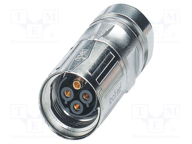 Connector: M17; plug; ST; PIN: 4; 630V; 25A; shielded; IP67; 3+PE