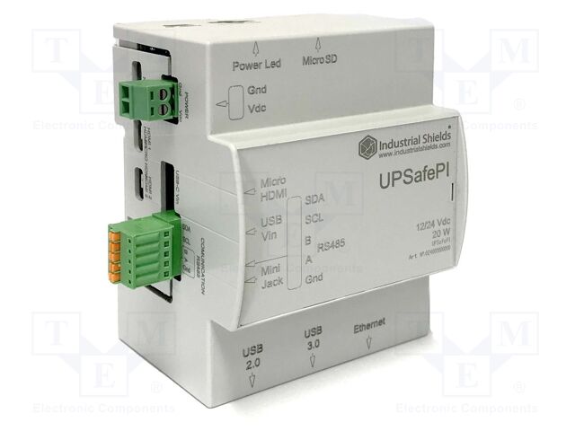 Module: UPS; UPSafe Pi; 2GBRAM; Interface: Ethernet; 12÷24VDC