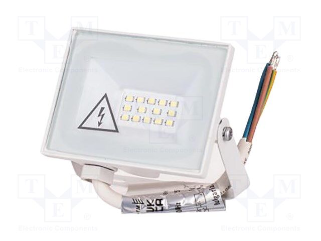 Lamp: LED flood light; 10W; 230VAC; white cold; 110°; 6500K; 20000h