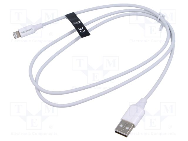Cable; Apple Lightning plug,USB A socket; nickel plated; 1m