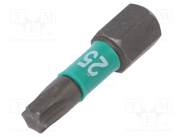 Screwdriver bit; Torx®; TX25; Overall len: 25mm; Plating: diamond