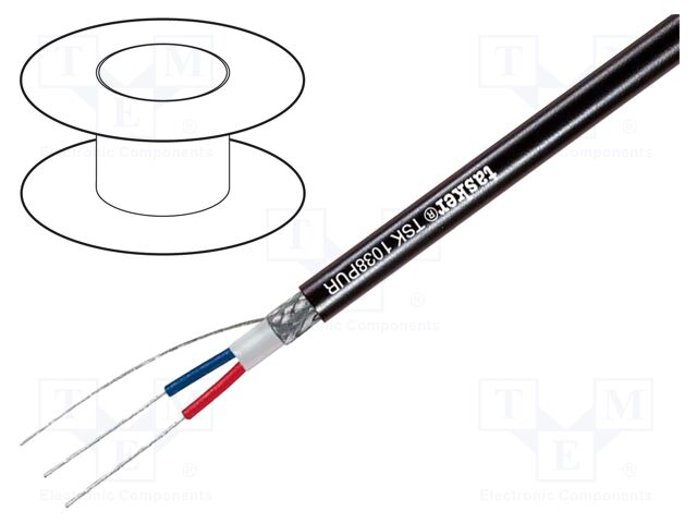 Wire: DMX; 2x0.35mm2; stranded; 110Ω; -40÷80°C; Colour: black; 100m