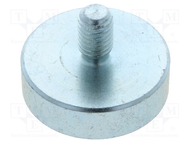 Magnet: permanent; neodymium; H: 7mm; 200N; Ø: 25mm; Ext.thread: M6