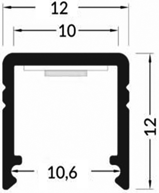 Profiles for LED modules; white; surface; natural; L: 2m; anodized