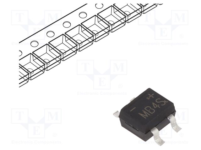 Bridge rectifier: single-phase; 400V; If: 800mA; Ifsm: 30A; MBS; SMT