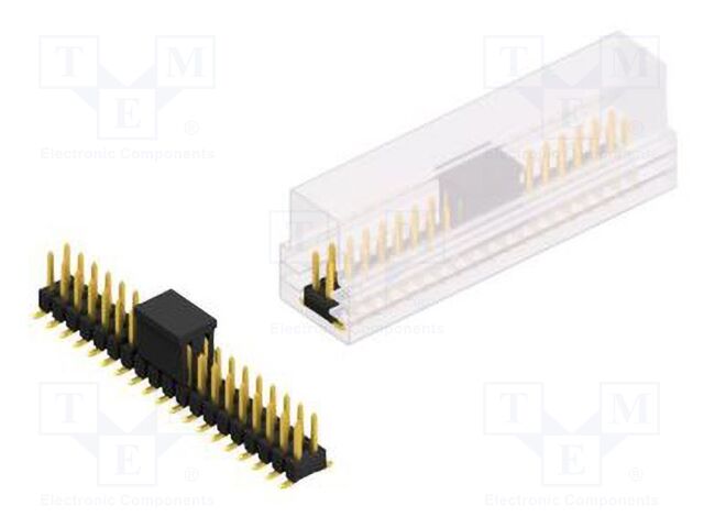 Connector: pin strips; pin header; male; PIN: 38; 2.54mm; SMT; 2x19