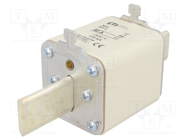 Fuse: fuse; gG; 40A; 500VAC; ceramic,industrial; NH2; WT-NH