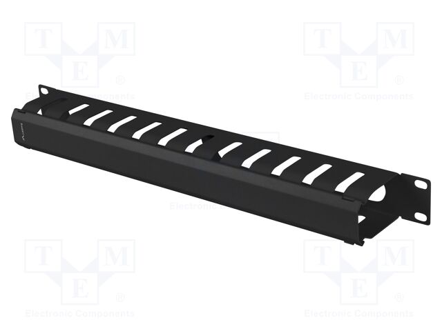 Cable organizer; 1U; black; Standard: 19"