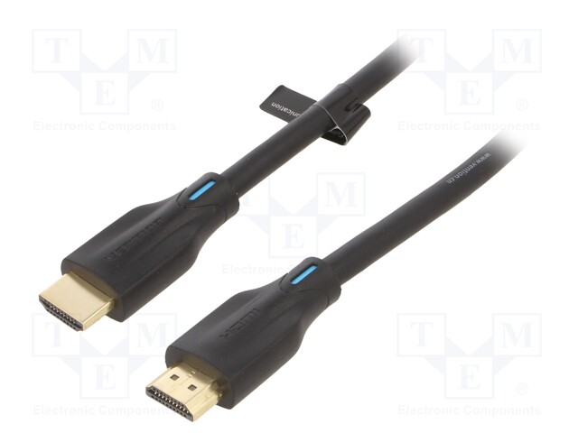 Cable; HDMI 2.1; HDMI plug,both sides; 2m; black; 28AWG; Core: Cu
