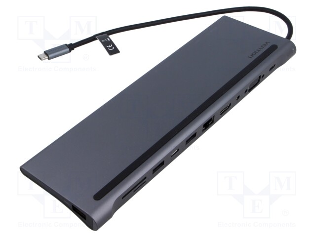 Hub USB; Power Delivery (PD),USB 2.0,USB 3.0,USB 3.2; grey