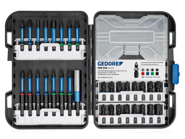 Kit: screwdriver bits; hex key,Phillips,Pozidriv®,Torx®; 32pcs.