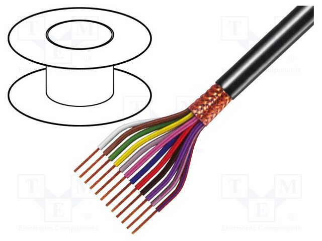 Wire; 10x0,5mm2; braid made of copper wires; PVC FirestoP®; 49V
