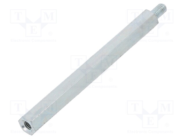 Screwed spacer sleeve; Int.thread: M4; 70mm; Ext.thread: M4; steel