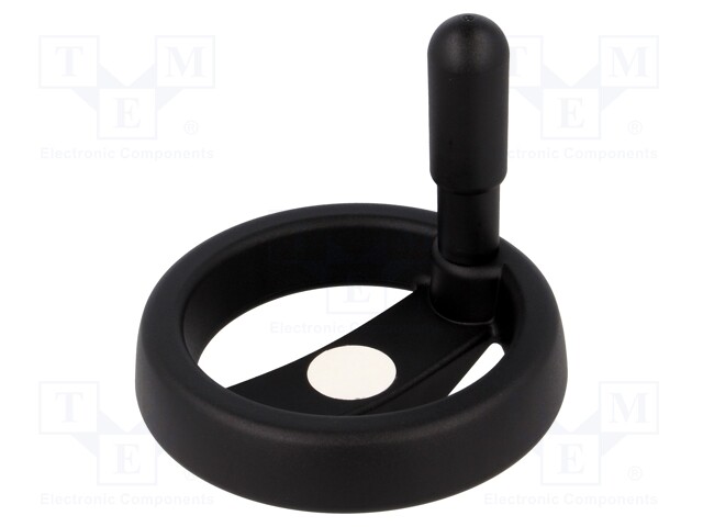Knob; with handle; H: 37mm; Ømount.hole: 10mm; black; 0÷80°C