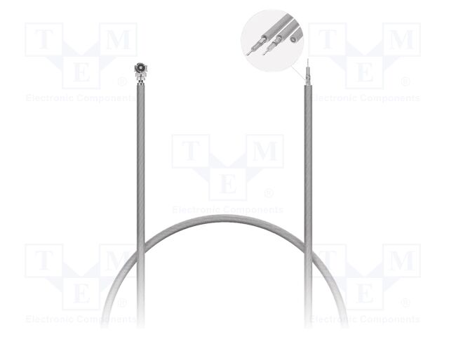Cable; HIROSE U.FL,wires; grey; angled; -40÷85°C; 250mm; 50Ω
