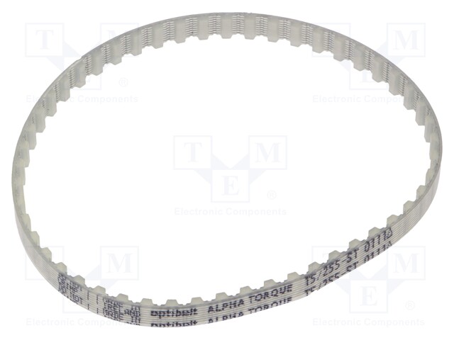 Timing belt; T5; W: 6mm; H: 2.2mm; Lw: 255mm; Tooth height: 1.2mm