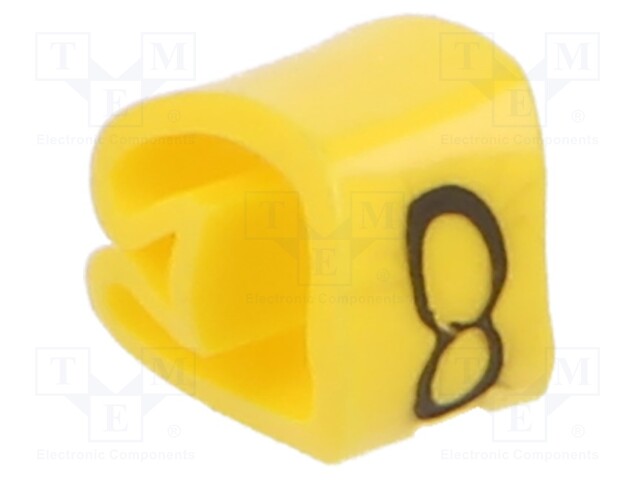 Markers; Marking: 8; 2.5÷5mm; PVC; yellow; -30÷60°C; leaded; PA-1