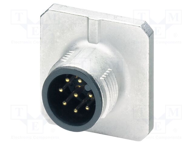 Connector: M12; socket; PIN: 8; male; 30V; straight; IP20; THT; A code