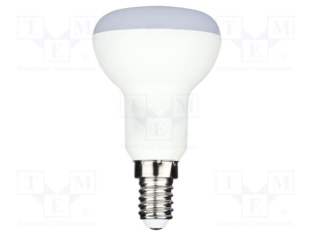 LED lamp; white cold; E14; 220÷240VAC; 470lm; P: 4.8W; 120°; 6500K