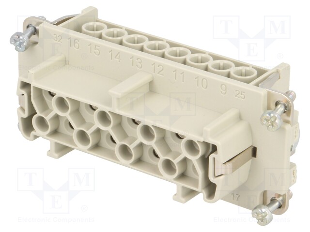 Connector: rectangular; female; EPIC H-BE; PIN: 16; 16+PE; 16A; 500V