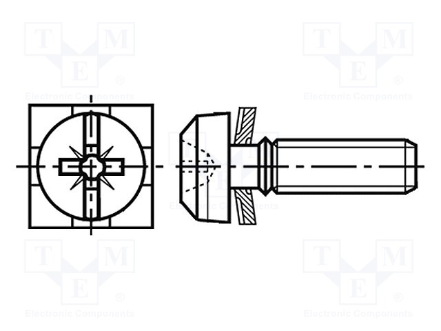 Screw; with washer; M3,5x10; Pozidriv,slotted; steel; zinc