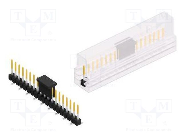 Connector: pin strips; pin header; male; PIN: 19; 2.54mm; SMT; 1x19