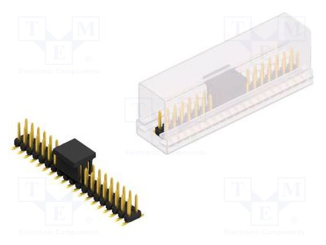 Connector: pin strips; pin header; male; PIN: 38; 2mm; SMT; 2x19