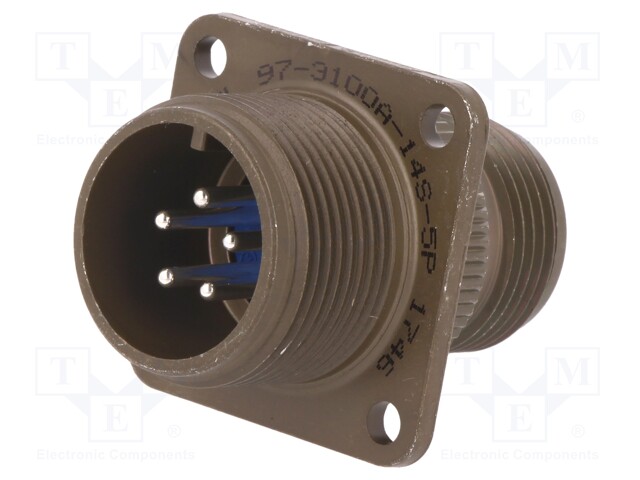 Connector: circular; Series: 97; socket,plug; male; PIN: 5; 13A