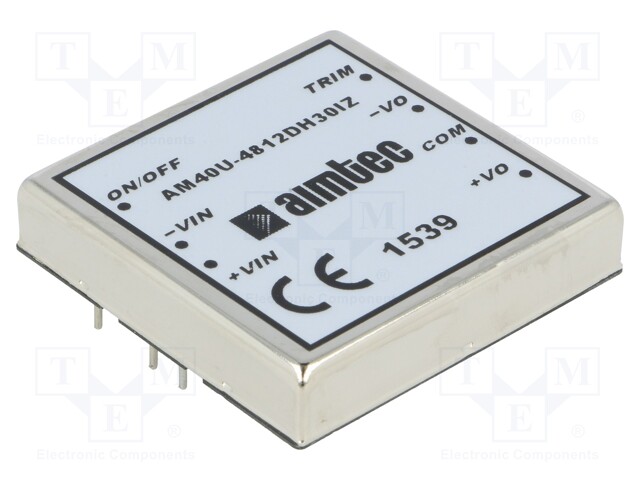 Converter: DC/DC; 36W; Uin: 36÷75V; Uout: 12VDC; Uout2: -12VDC; 2"x2"