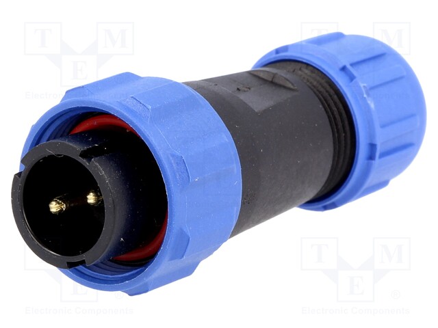 Plug; male; SP13; PIN: 2; IP68; 4÷6.5mm; 13A; soldering; for cable