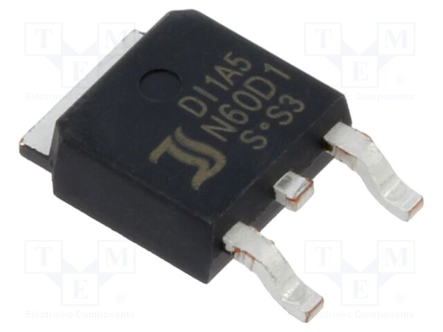 Transistor: N-MOSFET; unipolar; 600V; 0.97A; Idm: 6A; 25W