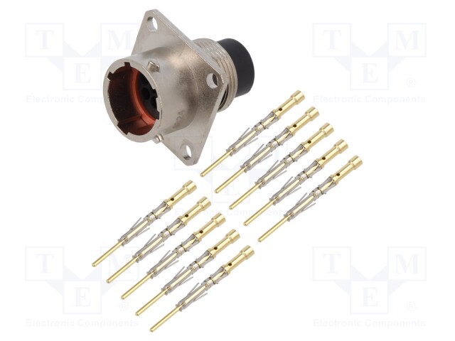 Connector: circular; Series: RT360; socket; male; PIN: 10; IP67