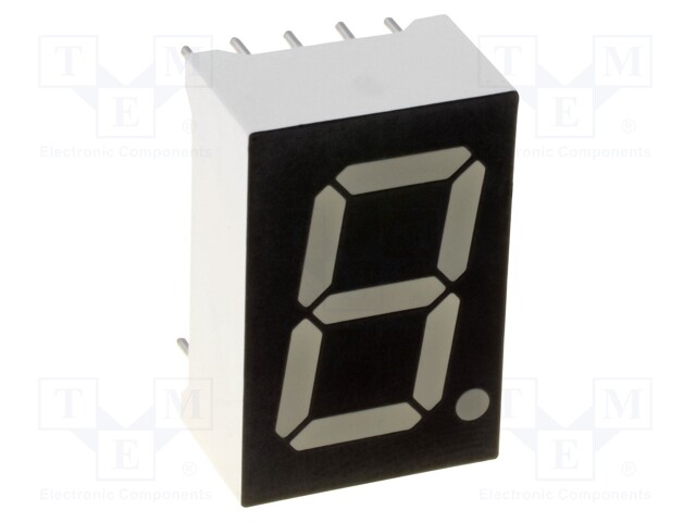 Display: LED; 7-segment; 14.2mm; 0.56"; No.char: 1; red; 60mcd; anode