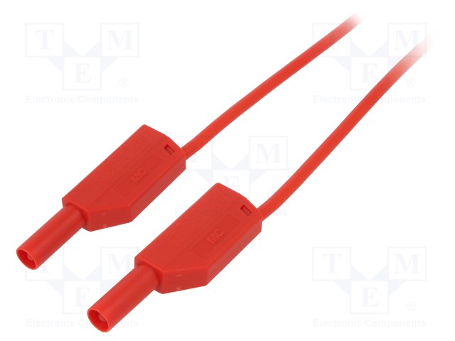 Test lead; PVC; 2m; red; 16A; 1kV; Cond.cross sec: 0.75mm2