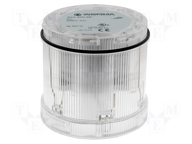 Signaller: lighting; continuous light; Colour: white; Usup: 230VAC