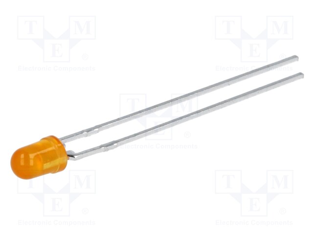 LED; 3mm; yellow; 2.2mcd; 60°; Front: convex