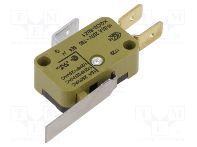 Microswitch SNAP ACTION; with lever; SPDT; 16A/250VAC; ON-(ON)