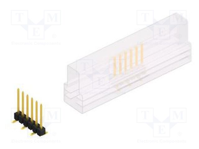 Connector: pin strips; pin header; male; PIN: 6; 2.54mm; SMT; 1x6