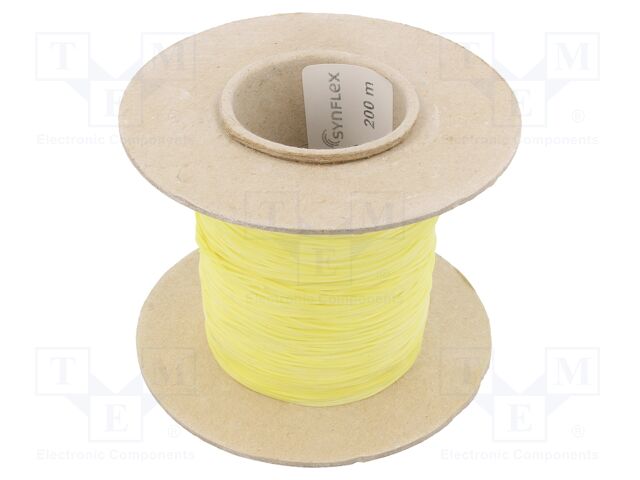 Insulating tube; Mat: silicone; yellow; Øint: 0.5mm