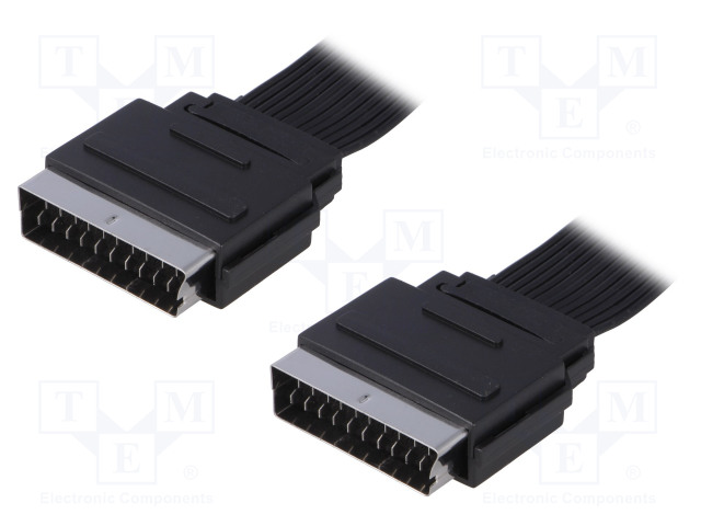 Cable; SCART plug, both sides; 1.5m; black