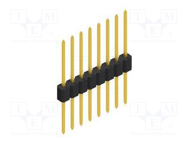 Connector: pin strips; pin header; male; PIN: 8; 1.27mm; THT; 1x8