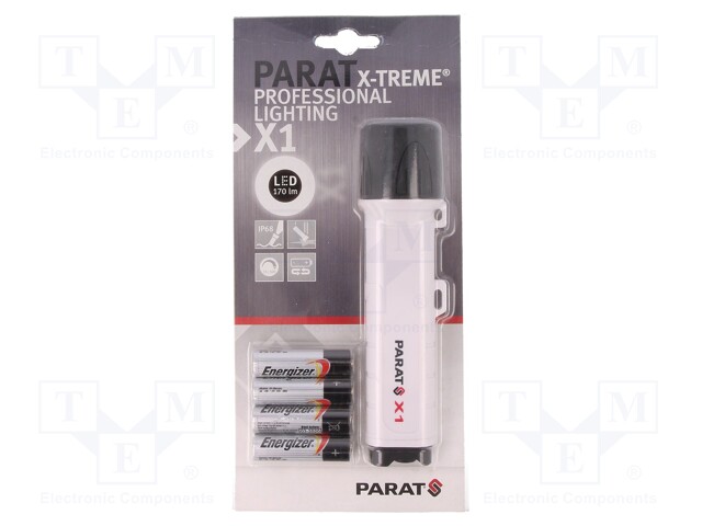 Torch: LED; waterproof; No.of diodes: 1; Colour: white; 170(typ)lm