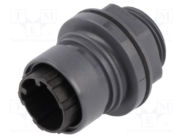 Connector: circular; socket; male; PIN: 2; w/o contacts; UL94V-0