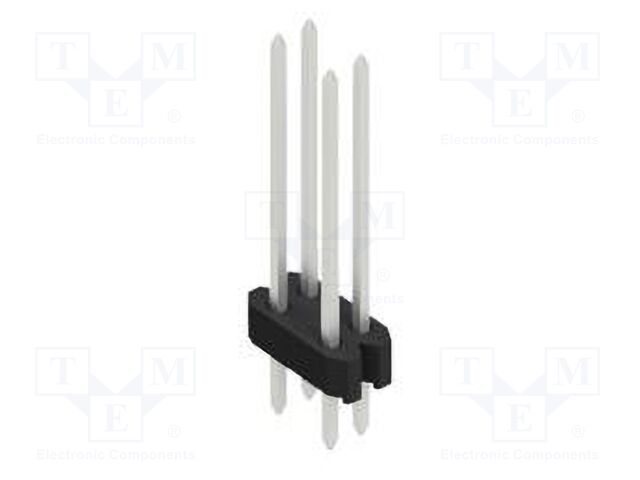 Connector: pin strips; pin header; male; PIN: 4; 1.27mm; THT; 2x2