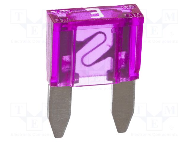 Fuse: fuse; 3A; 32VDC; automotive; 11.1mm; 11.1x3.9x17.2mm