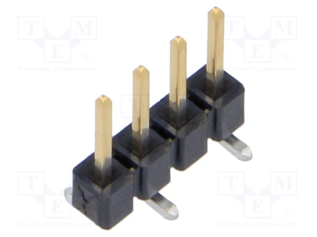 Connector: pin strips; male; PIN: 4; 2.54mm; gold-plated; SMT